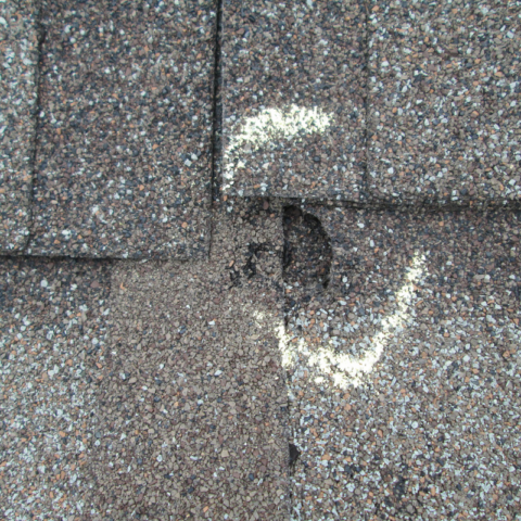 damaged shingle
