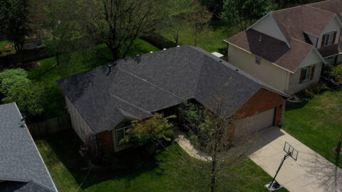 Aerial shot of home