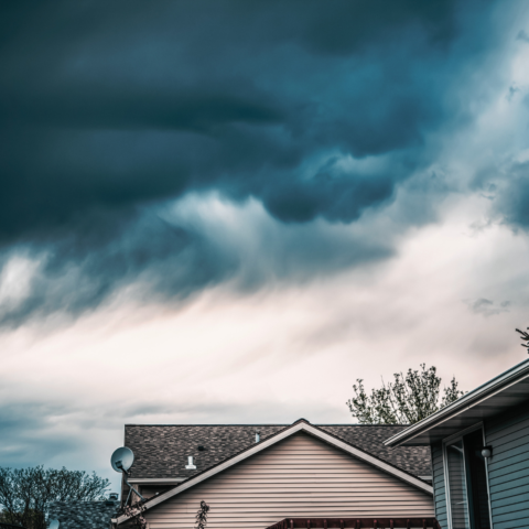 storm clouds over house