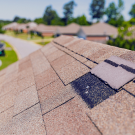 Photo of a roof with a missing shingle